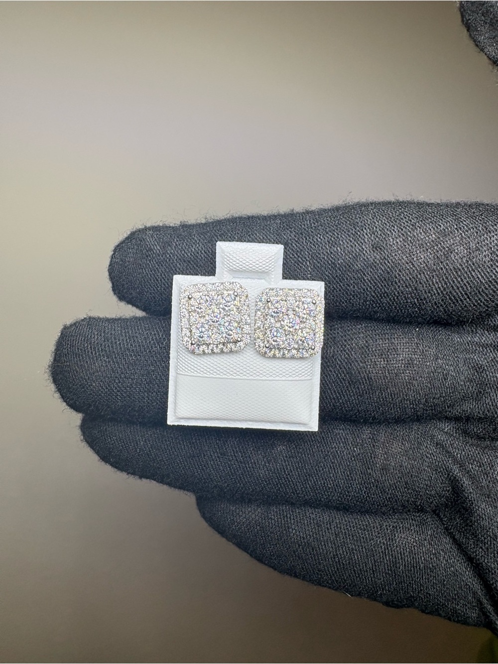 “Sqaure Earrings” Moissanite S925 Screw Back